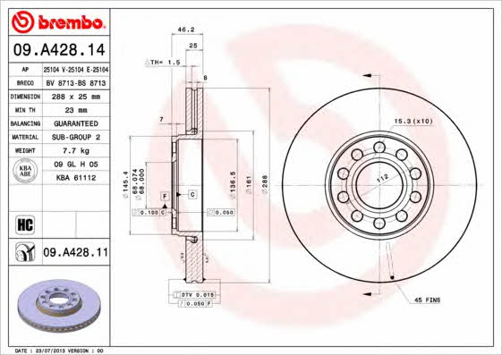 Buy Brembo 09A42811 – good price at EXIST.AE!