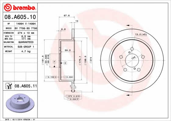Buy Brembo 08A60511 – good price at EXIST.AE!