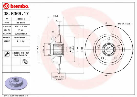 Buy Brembo 08B36917 – good price at EXIST.AE!