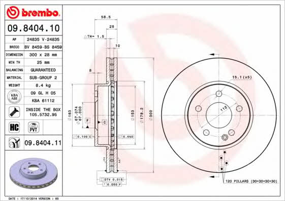 Buy Brembo 09840411 – good price at EXIST.AE!