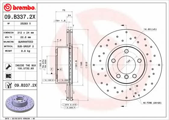 Buy Brembo 09B3372X – good price at EXIST.AE!