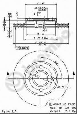 Brembo Vented brake disc, 1 pc – price [object Object] PLN