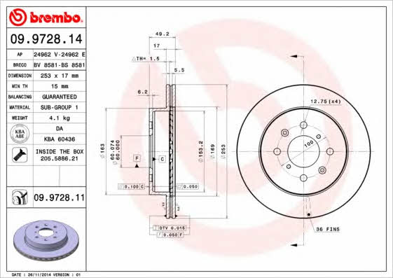 Buy Brembo 09972811 – good price at EXIST.AE!