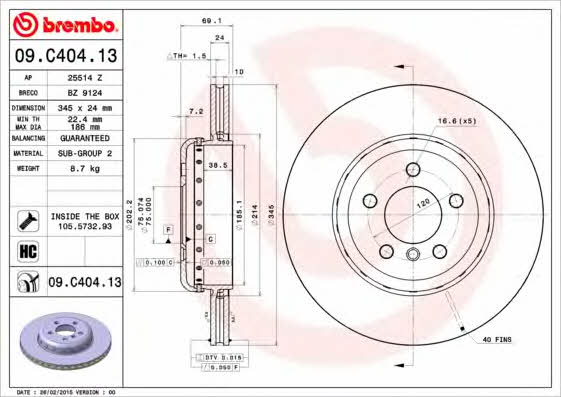 Buy Brembo 09C40413 – good price at EXIST.AE!