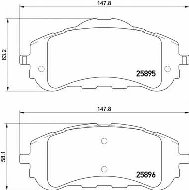 Front disc brake pads, set Brembo P 61 120