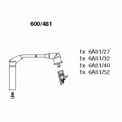 Bremi 600/481 Ignition lead set 600481 600481 Bremi Ignition lead set