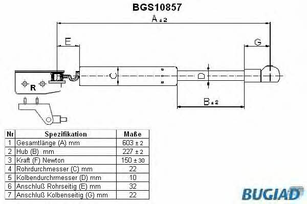 Bugiad BGS10857 Gas Spring, boot-/cargo area BGS10857