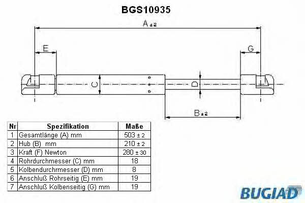 Bugiad BGS10935 Gas Spring, boot-/cargo area BGS10935