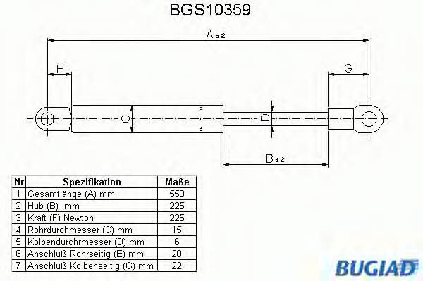 Bugiad BGS10359 Gas hood spring BGS10359