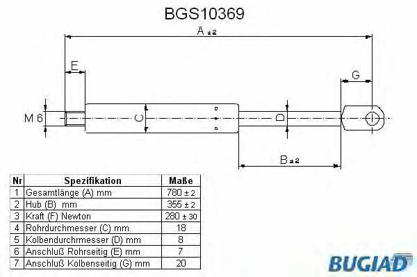 Bugiad BGS10369 Gas Spring, boot-/cargo area BGS10369