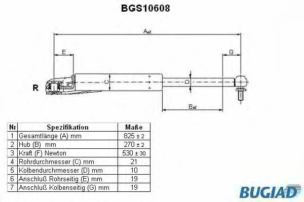 Bugiad BGS10608 Gas Spring, boot-/cargo area BGS10608