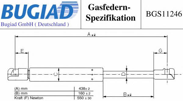 Bugiad BGS11246 Gas Spring, boot-/cargo area BGS11246