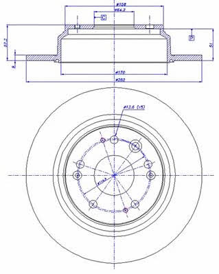 Car 142.1238 Rear brake disc, non-ventilated 1421238