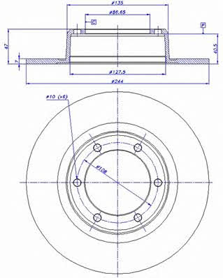 Car 142.129 Unventilated front brake disc 142129