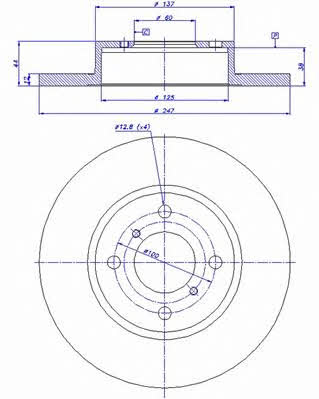 Car 142.540 Unventilated front brake disc 142540