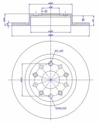 Car 142.1729 Brake disc 1421729