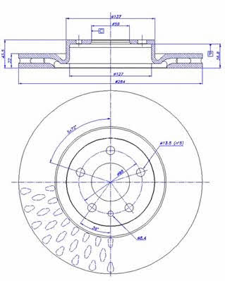 Car 142.1742 Front brake disc ventilated 1421742