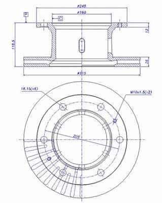 Car 142.179 Front brake disc ventilated 142179