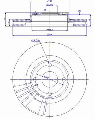 Car 142.852 Front brake disc ventilated 142852