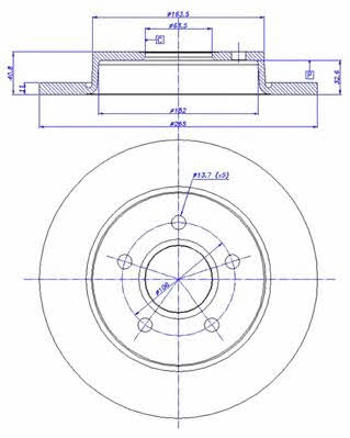 Car 142.1178 Rear brake disc, non-ventilated 1421178