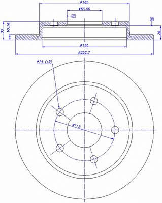 Car 142.262 Brake disc 142262