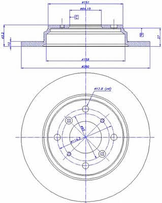 Car 142.989 Brake disc 142989