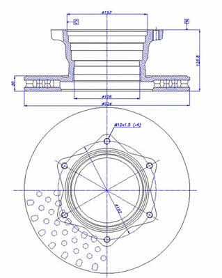 Car 150.335 Rear ventilated brake disc 150335