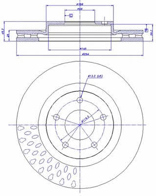 Car 142.1476 Front brake disc ventilated 1421476