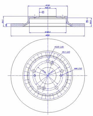 Car 142.039 Rear brake disc, non-ventilated 142039