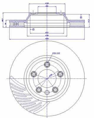 Car 142.1017 Front brake disc ventilated 1421017