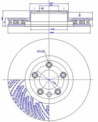 Car 142.1705 Front brake disc ventilated 1421705