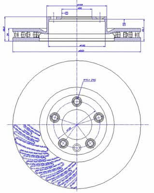 Car 142.1706 Front brake disc ventilated 1421706