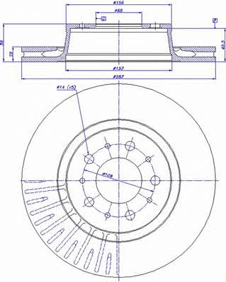 Car 142.658 Front brake disc ventilated 142658