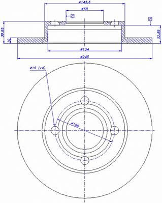 Car 142.707 Rear brake disc, non-ventilated 142707