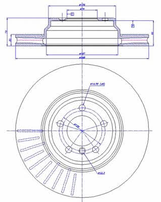 Car 142.1434 Front brake disc ventilated 1421434