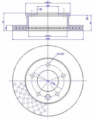 Car 142.1436 Front brake disc ventilated 1421436