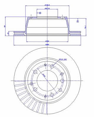 Car 142.221 Rear ventilated brake disc 142221