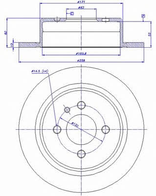 Car 142.111 Rear brake disc, non-ventilated 142111