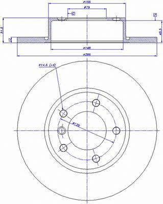 Car 142.112 Unventilated front brake disc 142112