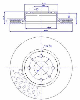 Car 142.418 Front brake disc ventilated 142418