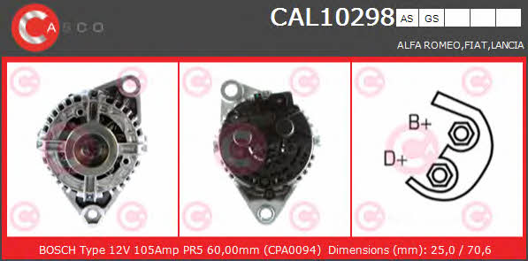 Casco CAL10298AS Alternator CAL10298AS