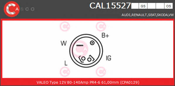 Casco CAL15527GS Alternator CAL15527GS