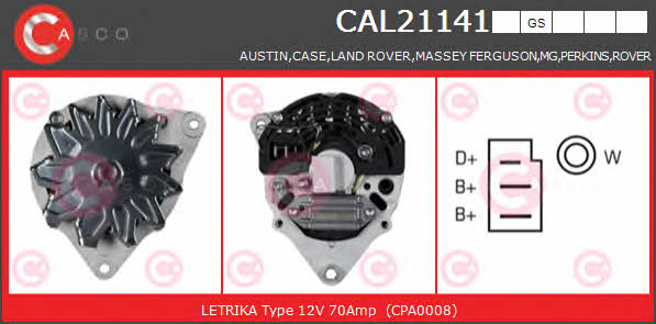 Casco CAL21141GS Alternator CAL21141GS