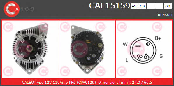 Casco CAL15159AS Alternator CAL15159AS CAL15159AS Casco Alternator
