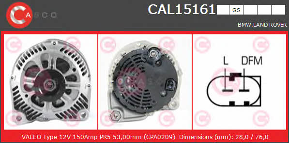 Casco CAL15161GS Alternator CAL15161GS