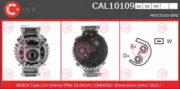 Casco CAL10109AS Alternator CAL10109AS