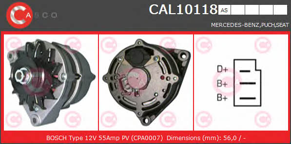 Casco CAL10118AS Alternator CAL10118AS