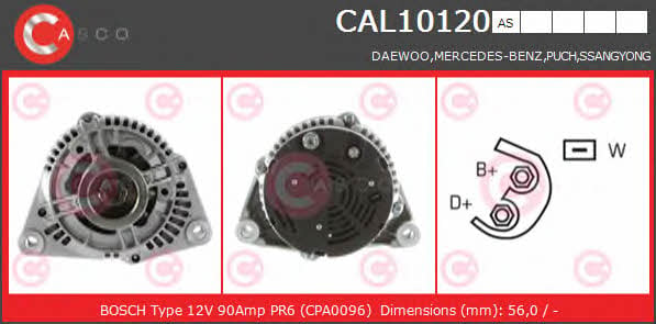 Casco CAL10120AS Alternator CAL10120AS