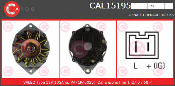 Casco CAL15195RS Alternator CAL15195RS