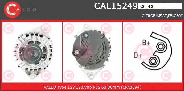 Casco CAL15249AS Alternator CAL15249AS